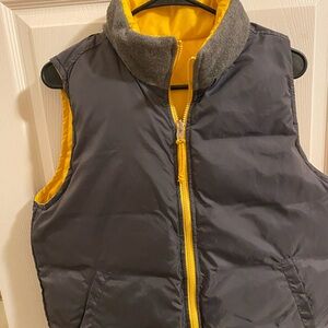 Women's Gray and Yellow Puffer Vest
